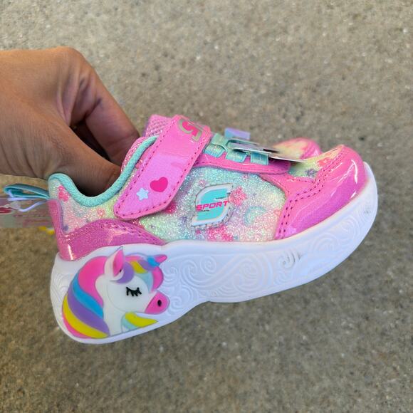 Sketchers Girls Shoes Size 5 Toddler Pink Light Up New Sneakers - Picture 2 of 7